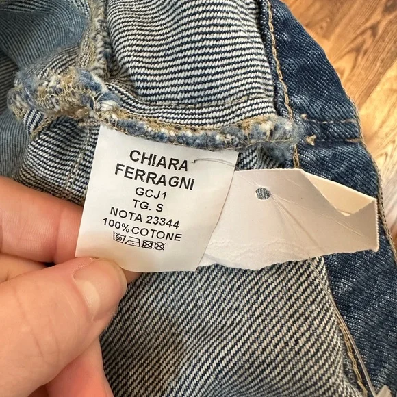 NWT Chiara Ferragni Extremely Rare Cropped Blue Denim Jacket - Picture 5 of 5